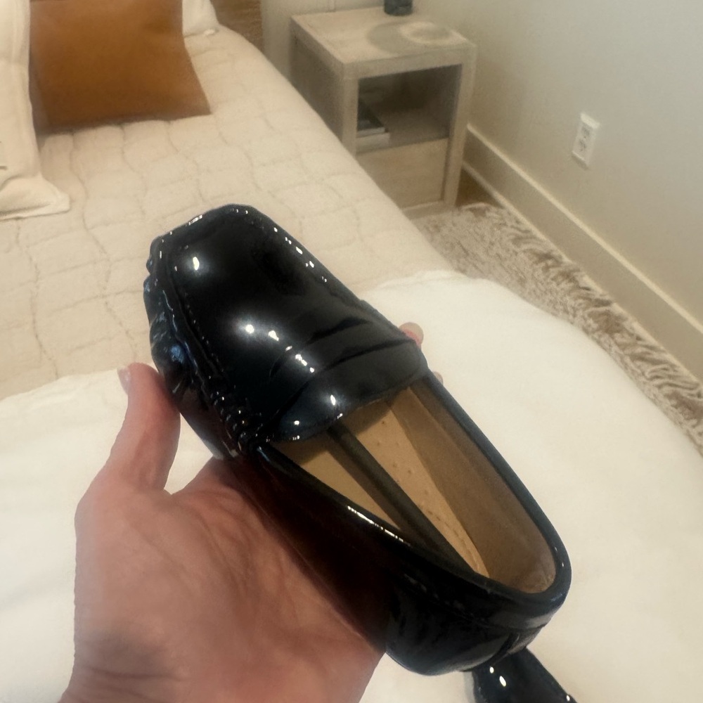 Shiny Black Kids Dress Loafers